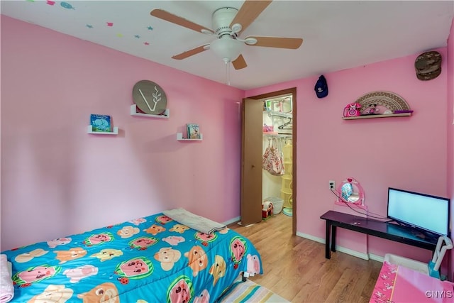 163 Maple St, Le Ray, NY 13612 - bedroom with light wood-style floors, baseboards, and a ceiling fan