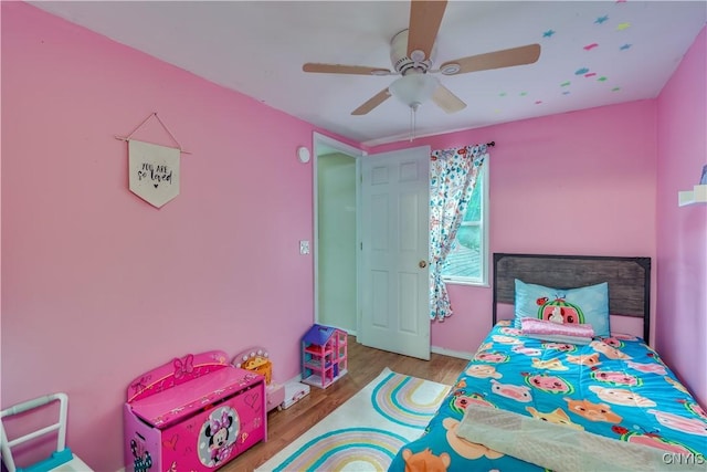 163 Maple St, Le Ray, NY 13612 - bedroom with wood finished floors, ceiling fan, and baseboards