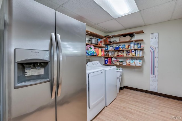 163 Maple St, Le Ray, NY 13612 - washroom featuring independent washer and dryer, baseboards, and light wood-type flooring