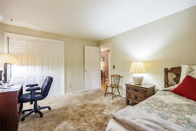 126 True Hickory Dr, Greece, NY 14615 - carpeted bedroom featuring a closet, baseboards, and an office area