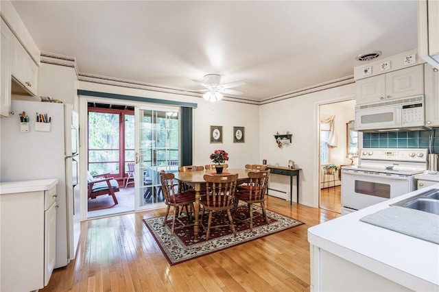 126 True Hickory Dr, Greece, NY 14615 - dining space with light wood-type flooring and a ceiling fan
