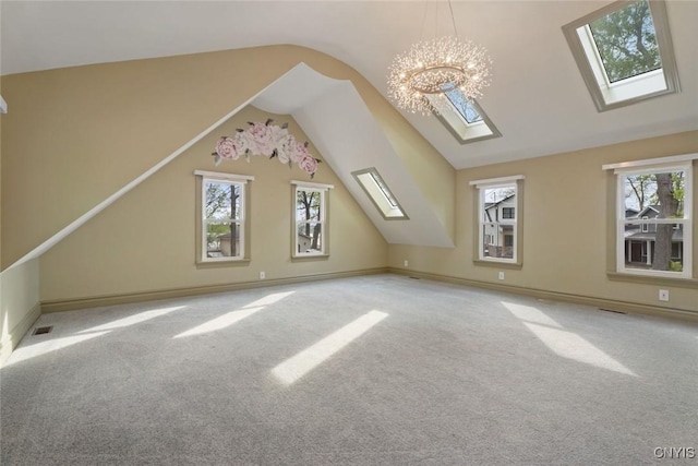 97 Burtis Point Rd, Owasco, NY 13021 - bonus room featuring a skylight, healthy amount of natural light, carpet, and lofted ceiling