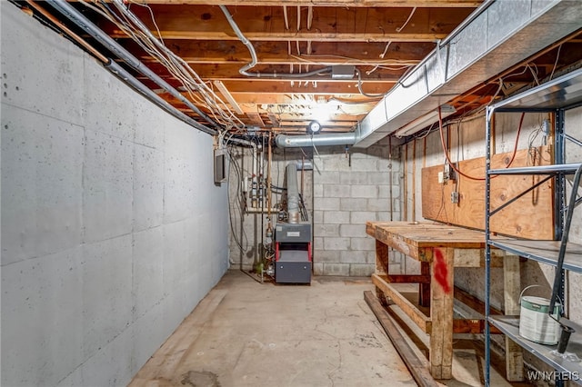 7415 Colonial Dr, Niagara, NY 14305 - unfinished below grade area with a heating unit