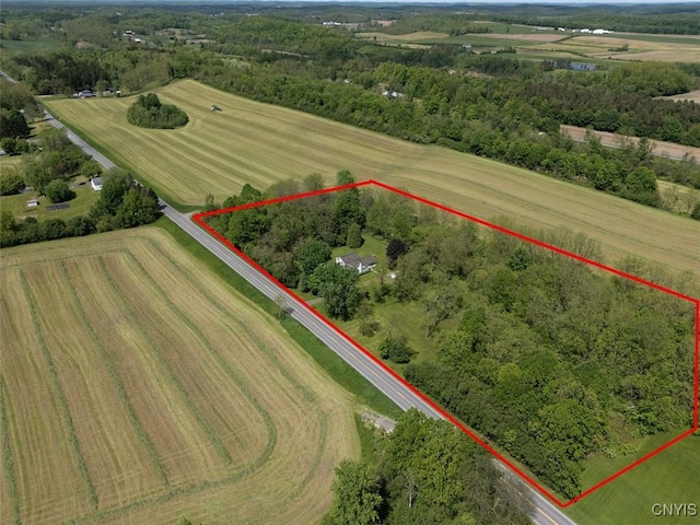 7078 Fuller Rd, Aurelius, NY 13140 - overview of rural landscape featuring property boundaries highlighted