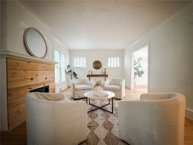 31 Overbrook Rd, Pittsford, NY 14618 - living room featuring light wood-style flooring and crown molding