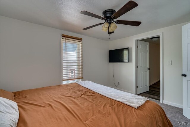 1010 Academy St, Watertown-City, NY 13601 - carpeted bedroom featuring baseboards and ceiling fan