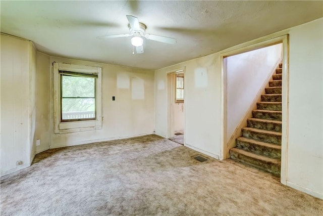 16 Welch Ave, Hamlin, NY 14470 - empty room featuring ceiling fan, stairway, and carpet flooring