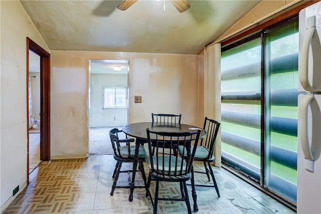 16 Welch Ave, Hamlin, NY 14470 - dining space featuring a ceiling fan and lofted ceiling