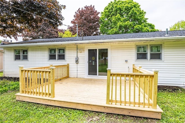 162 Berkshire Dr, Greece, NY 14626 - rear view of property featuring a deck and a shingled roof