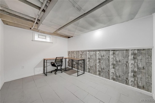 470 Windermere Blvd, Amherst, NY 14226 - basement featuring baseboards and wood walls