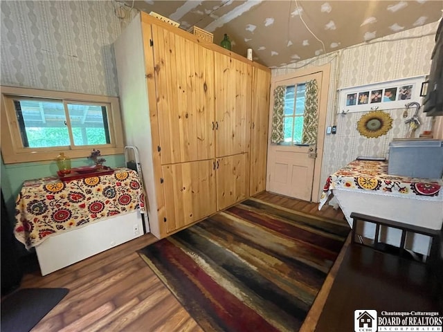28 N Washington St, Randolph, NY 14772 - foyer with wallpapered walls, wood finished floors, and healthy amount of natural light