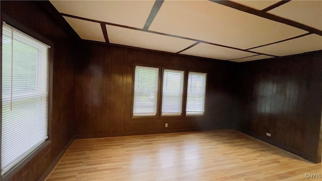 267 Fenway Dr, Syracuse, NY 13224 - unfurnished room with wooden walls and light wood-style floors
