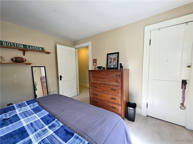 3666 S Hill Rd, Hamburg, NY 14075 - bedroom featuring light carpet and baseboards
