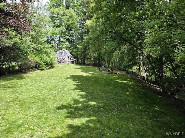 3666 S Hill Rd, Hamburg, NY 14075 - view of yard with a barn and an outbuilding