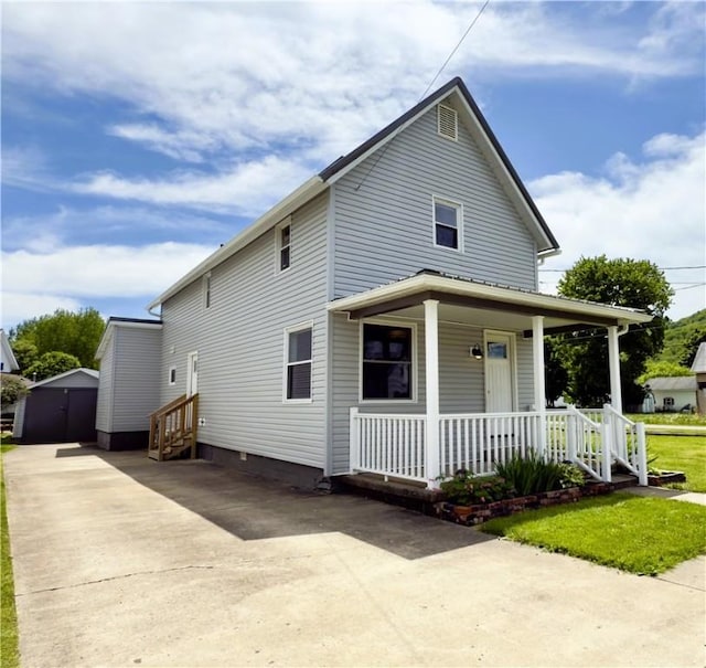 113 1st St, Shinglehouse, PA 16748 - view of front of home featuring a porch, crawl space, and entry steps