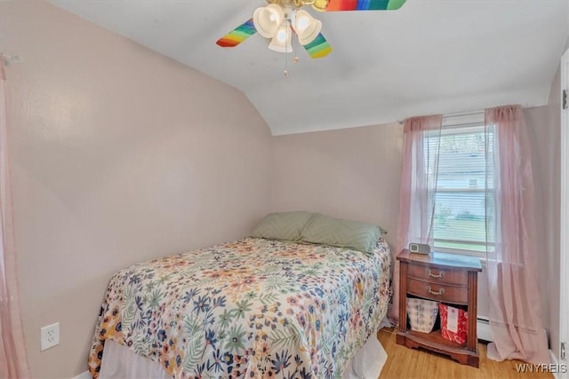 224 Dalton Dr, Tonawanda-Town, NY 14223 - bedroom featuring lofted ceiling, light wood finished floors, and a ceiling fan