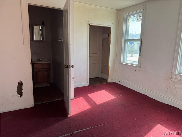 1306 E Lovejoy St, Buffalo, NY 14206 - unfurnished bedroom featuring carpet, baseboards, and a sink