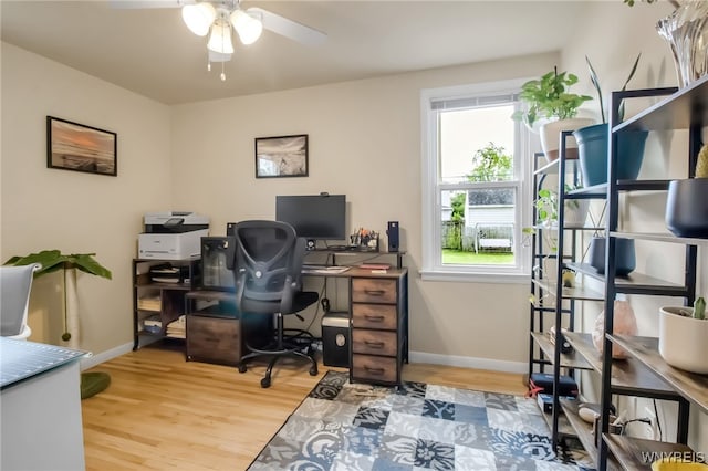 202 Tremaine Ave, Tonawanda-Town, NY 14217 - office with light wood finished floors, ceiling fan, and baseboards