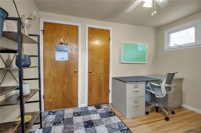 202 Tremaine Ave, Tonawanda-Town, NY 14217 - office space with ceiling fan, baseboards, and light wood finished floors