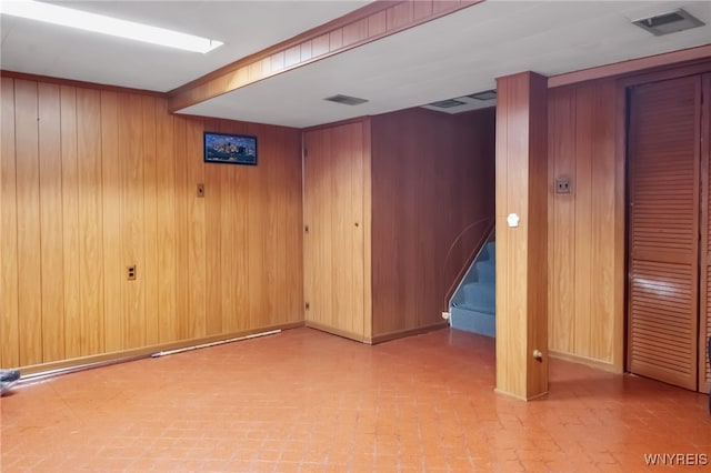 202 Tremaine Ave, Tonawanda-Town, NY 14217 - finished below grade area featuring wood walls, stairway, and baseboards