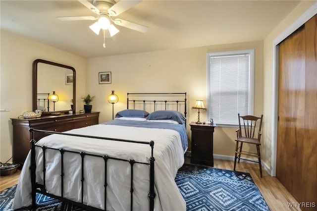 202 Tremaine Ave, Tonawanda-Town, NY 14217 - bedroom featuring wood finished floors, a closet, ceiling fan, and baseboards