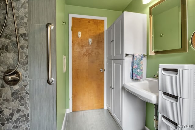 202 Tremaine Ave, Tonawanda-Town, NY 14217 - full bath with a tile shower and tile patterned floors