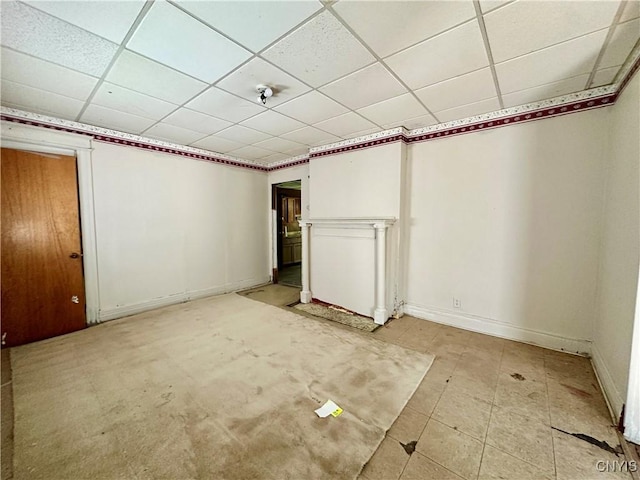 3628 S Salina St, Syracuse, NY 13205 - unfurnished bedroom featuring a drop ceiling and baseboards