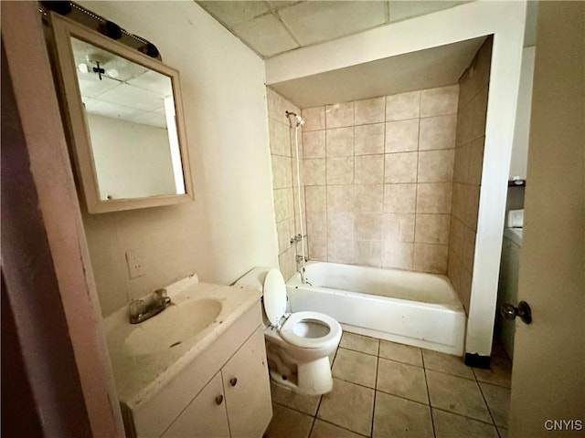 3628 S Salina St, Syracuse, NY 13205 - bathroom featuring toilet, vanity, tile patterned flooring, and shower / washtub combination