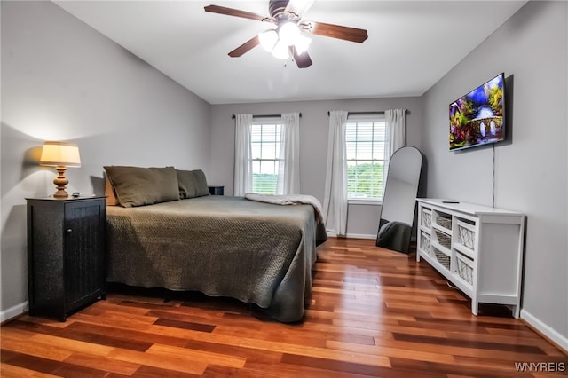 4343 Lockport Rd, Cambria, NY 14094 - bedroom featuring light wood-style flooring, baseboards, ceiling fan, and vaulted ceiling