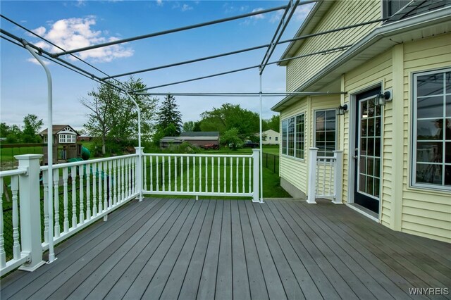 4343 Lockport Rd, Cambria, NY 14094 - deck featuring a yard