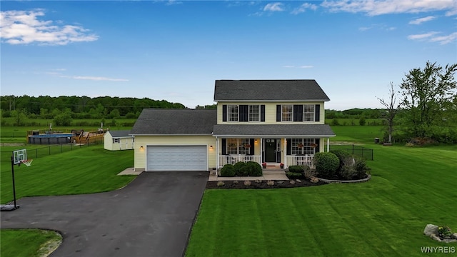 4343 Lockport Rd, Cambria, NY 14094 - colonial-style house with driveway, a porch, and an attached garage