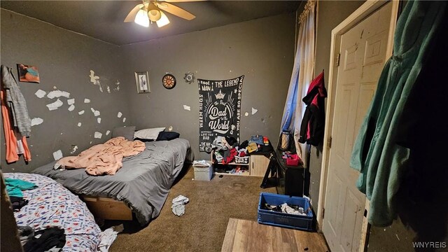 55 Lewis St, Buffalo, NY 14206 - carpeted bedroom with ceiling fan