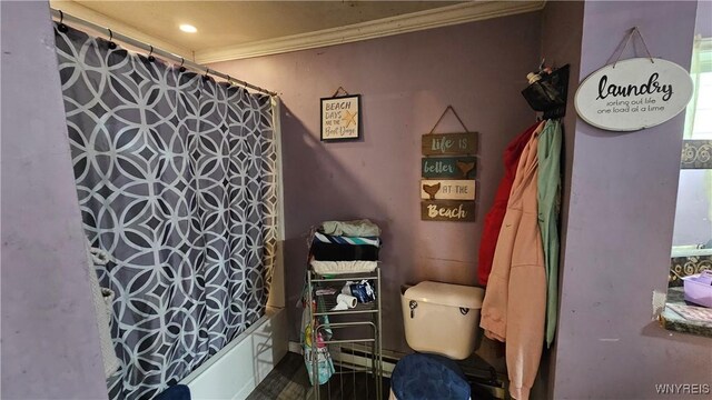 55 Lewis St, Buffalo, NY 14206 - bathroom featuring ornamental molding and toilet