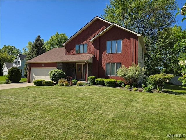 589 Briarwood Ln, Lewiston, NY 14092 - view of front of property with an attached garage, a front yard, and driveway