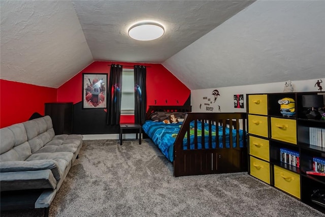 25 San Mateo Rd, Chili, NY 14624 - carpeted bedroom with vaulted ceiling and a textured ceiling