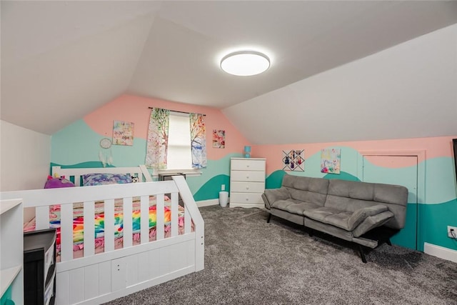 25 San Mateo Rd, Chili, NY 14624 - carpeted bedroom featuring vaulted ceiling and baseboards
