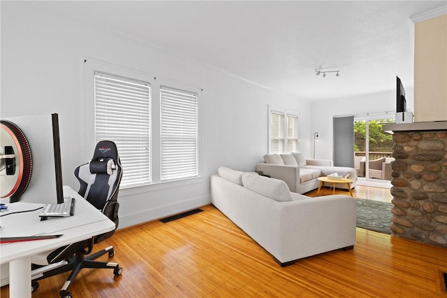 224 Lyell Ave, Ogden, NY 14559 - office area with light wood-style flooring and baseboards