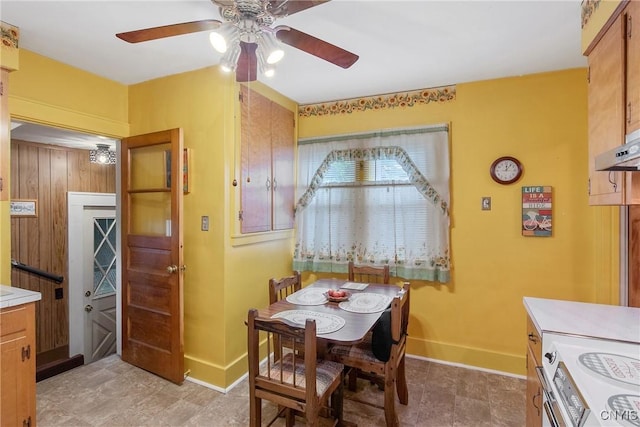 329 Hazelhurst Ave, Syracuse, NY 13206 - dining space with a ceiling fan and baseboards
