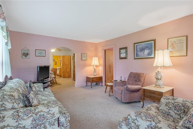 329 Hazelhurst Ave, Syracuse, NY 13206 - carpeted living area with arched walkways