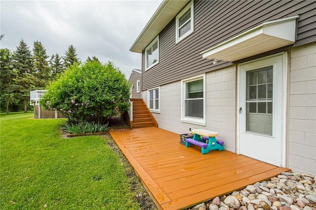 2935 Main St, York, NY 14533 - deck featuring a lawn