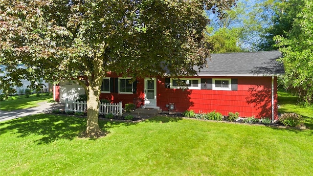 482 Marsh Rd, Pittsford, NY 14534 - view of front of house featuring a front yard, driveway, a shingled roof, and an attached garage