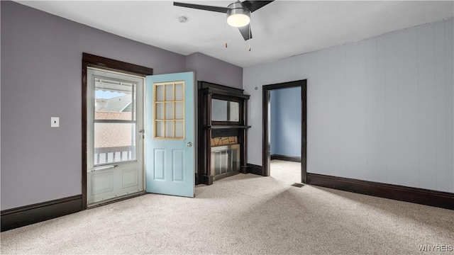 35 Duerstein St, Buffalo, NY 14210 - unfurnished room with light colored carpet, a ceiling fan, and baseboards
