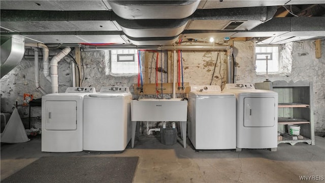 35 Duerstein St, Buffalo, NY 14210 - basement featuring separate washer and dryer and a sink