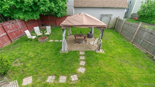 35 Duerstein St, Buffalo, NY 14210 - view of yard with a fire pit