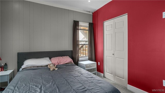 35 Duerstein St, Buffalo, NY 14210 - carpeted bedroom with baseboards and a closet