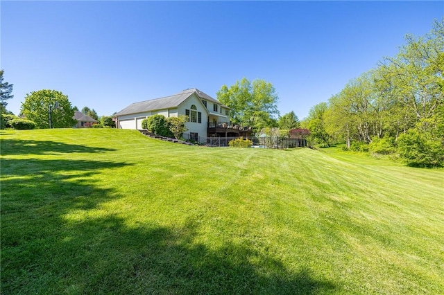 72 Meadow Cove Rd, Pittsford, NY 14534 - view of green lawn featuring a garage