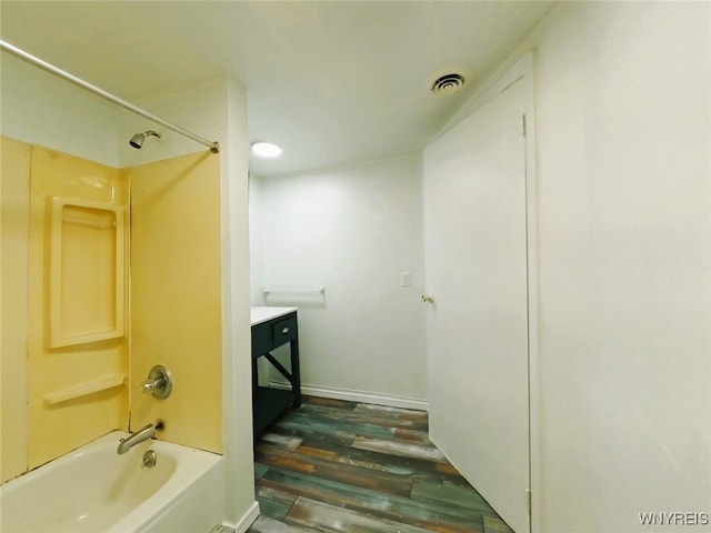 40 Federal Ave, Buffalo, NY 14215 - bathroom featuring shower / bath combination, vanity, and wood finished floors