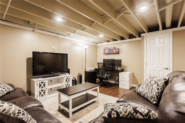 25 Selkirk Dr, Greece, NY 14626 - living room with wood finished floors and an office area