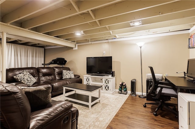 25 Selkirk Dr, Greece, NY 14626 - living area featuring wood finished floors and an office area