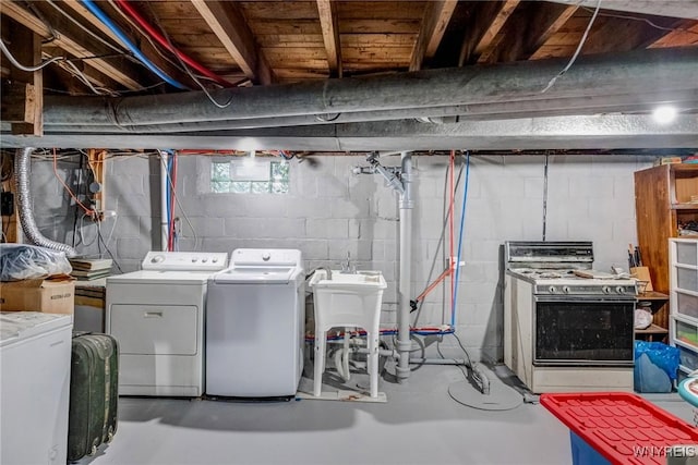 1597 Kensington Ave, Cheektowaga, NY 14215 - basement featuring washer and clothes dryer and a sink